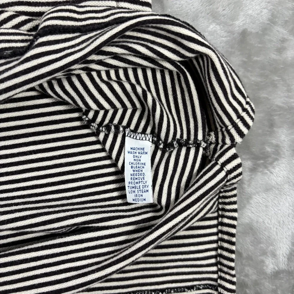 Polo Ralph Lauren Mens Medium Brown White Striped Short Sleeve Polo Shirt Cotton